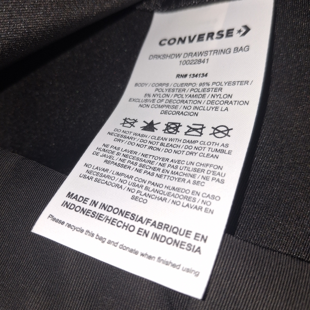 Converse DRKSHDW Drawstring Backpack NWT - image 9